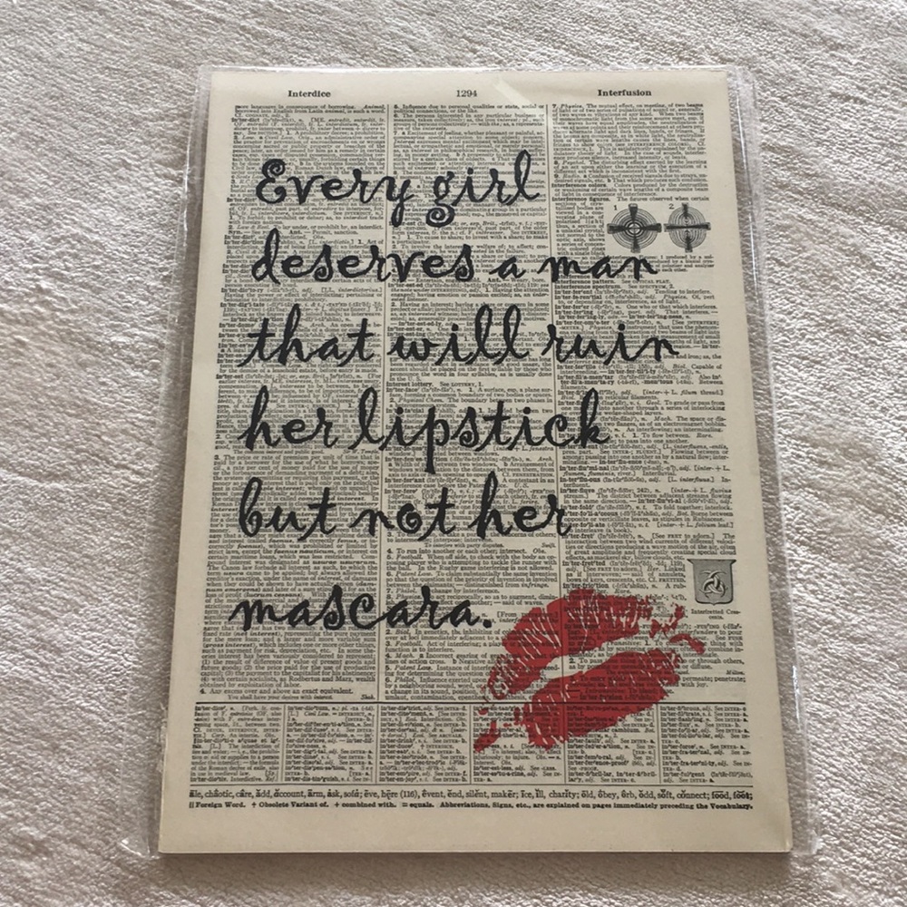 NWT Vintage Dictionary Art